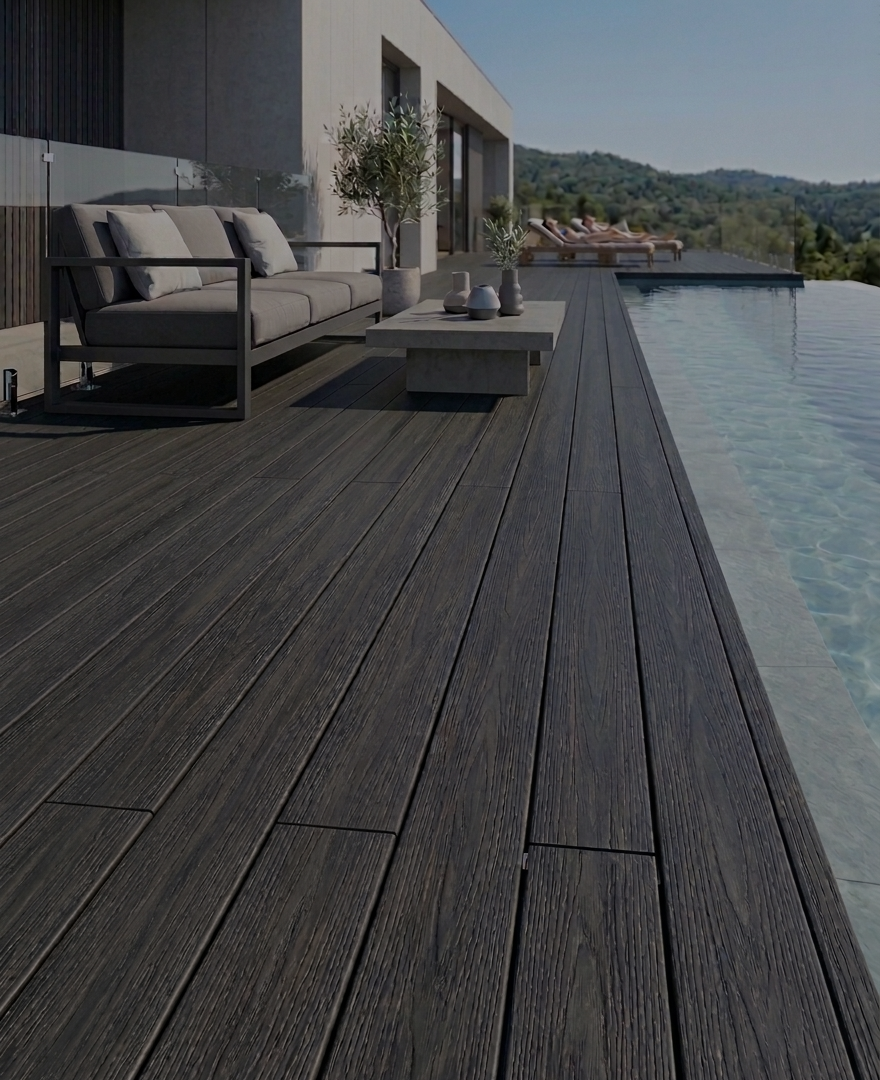 Декинг подова настилка WPC 3D Wood Anthracite 360cm x 15cm x 25mm