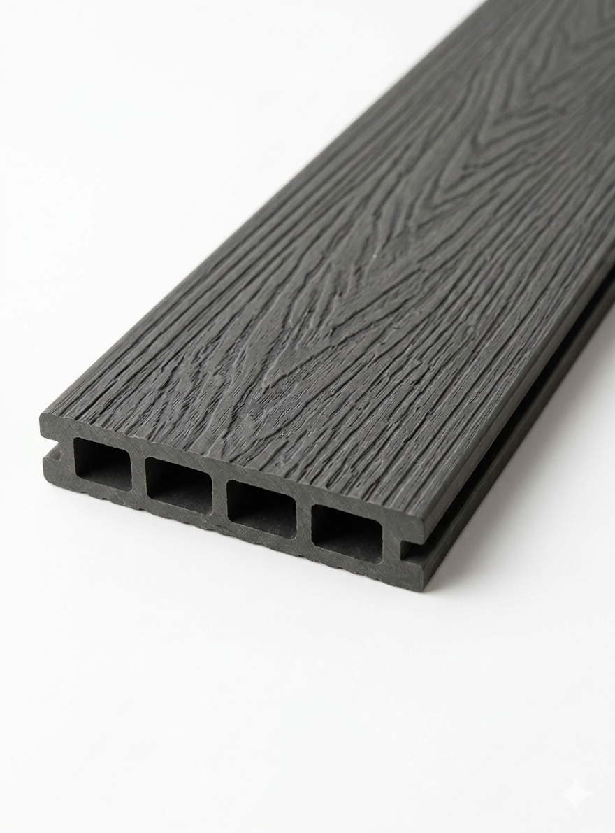 Декинг подова настилка WPC 3D Wood Grey 360cm x 15cm x 25mm